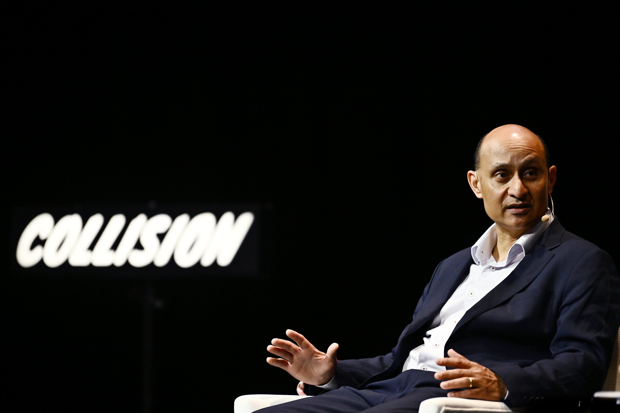 19 June 2024; Durga Malladi, SVP & General Manager, Technology Planning & Edge Solutions, Qualcomm on day two of Collision 2024 at the Enercare Centre in Toronto, Canada. Photo by Piaras Ó Mídheach/Collision via Sportsfile