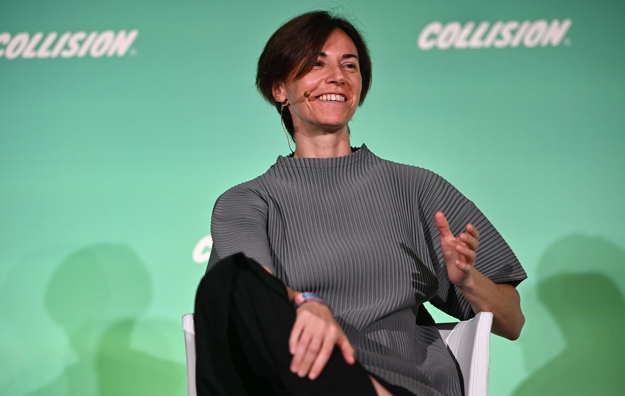 20 June 2024; Katerina Stroponiati, Founder & General Partner, Brilliant Minds; on HealthConf Stage on day three of Collision 2024 at the Enercare Centre in Toronto, Canada. Photo by David Fitzgerald/Collision via Sportsfile